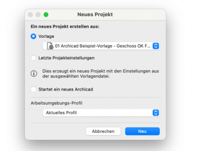 ARCHICAD Projektvorlagen